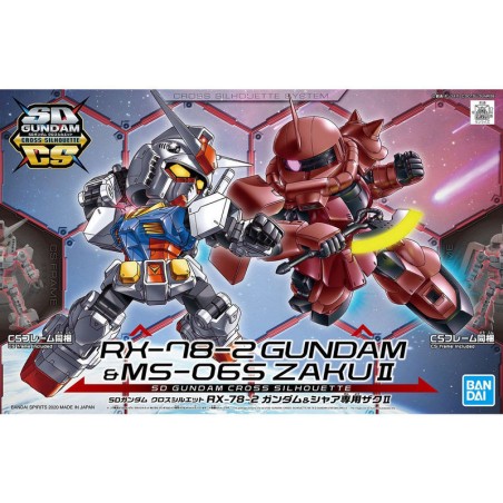 SD GUNDAM CROSS SILHOUETTE RX-78-2 GUNDAM AND MS-06S ZAKU II - Bandai