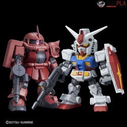 SD GUNDAM CROSS SILHOUETTE RX-78-2 GUNDAM AND MS-06S ZAKU II - Bandai