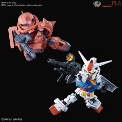 SD GUNDAM CROSS SILHOUETTE RX-78-2 GUNDAM AND MS-06S ZAKU II - Bandai
