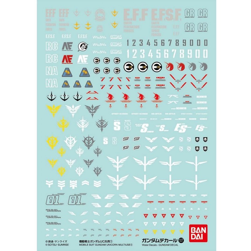 GUNDAM DECAL 107 UC 1 - Bandai