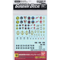 GUNDAM DECAL 16 - PER MOBILE SUIT DELL'EFSF 1/100 - Bandai