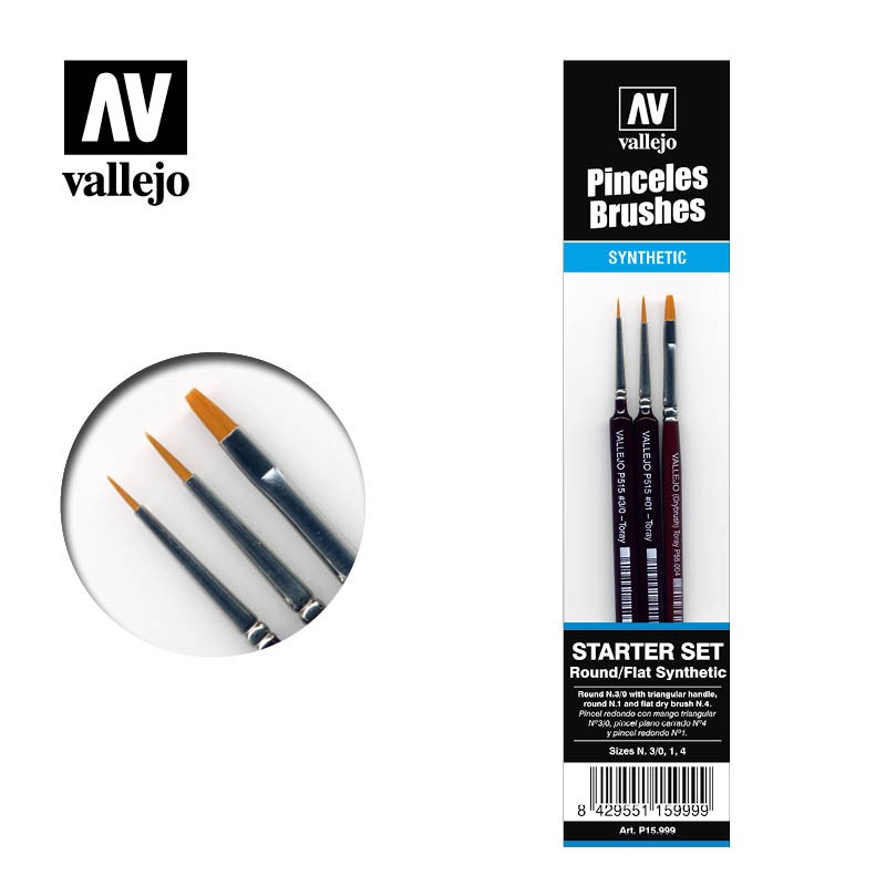 VALLEJO SYNTHETIC BRUSHES STARTER SET (set di pennelli) P15999