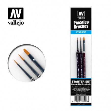 VALLEJO SYNTHETIC BRUSHES STARTER SET (set di pennelli) P15999