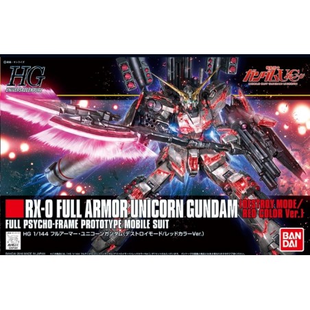 HGUC FULL ARMOR UNICORN GUNDAM (Destroy Mode/Red Color Ver.) 1/144 by Bandai